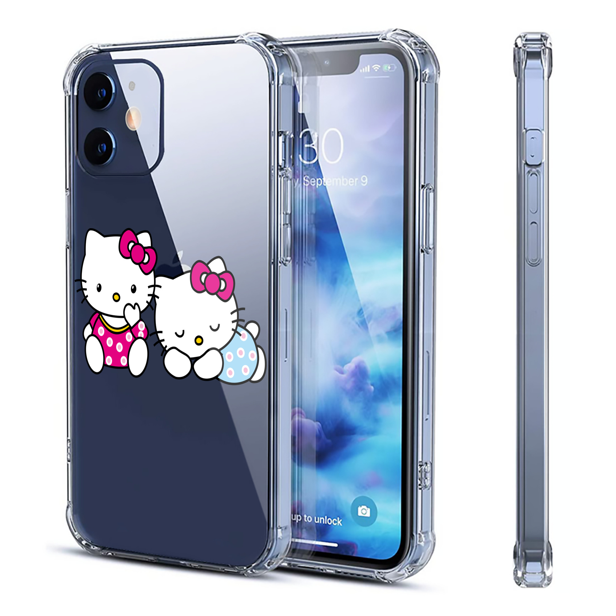 （画像用） Hello Kitty ハローキティ 【iPhone 12シリーズ対応】透明スマホケース（クリアソフトケース）